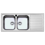 Lavello SAXT333A 2 vasche 116x50 cm gocciolatoio destro