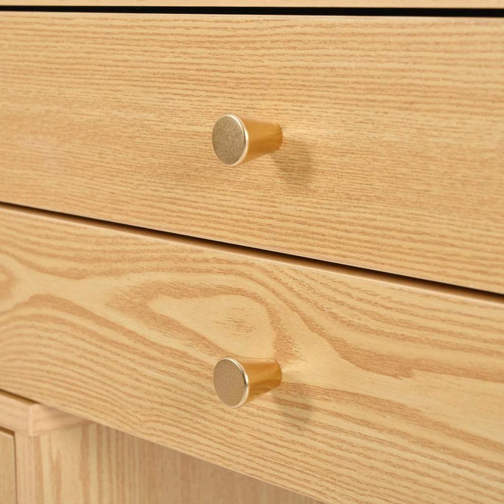 Toeletta naturale con specchio LED e mobile laterale 120x40x90 cm