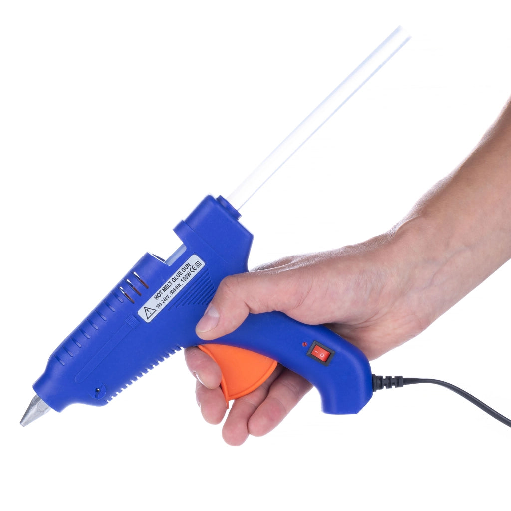 Pistola per Colla a Caldo 100W con Interruttore – Riscaldamento Rapido | Ø Colla 11mm, Ø Ugello 1mm