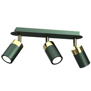 Plafoniera Milagro Joker 3 luci GU10 metallo verde oro