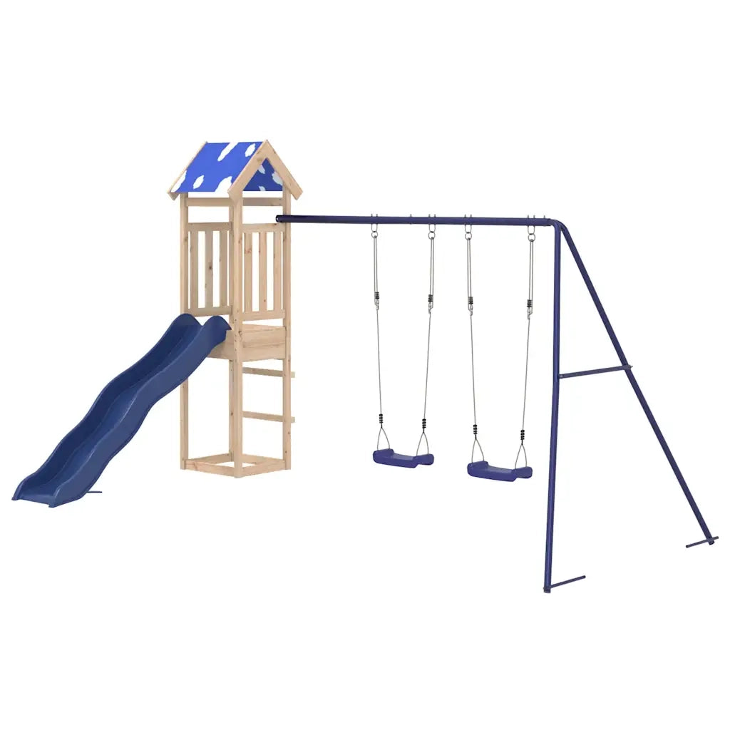Set da Gioco da Esterno in Legno Massello di Pino