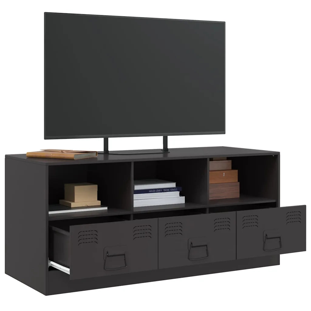 Mobile TV-Credenza per TV-Console TV Nero 99x39x44 cm in Acciaio 901473