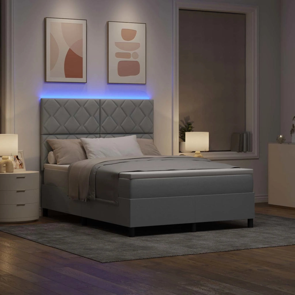 Letto a molle con materasso Grigio chiaro 160 x 200 cm Tessuto 3342956