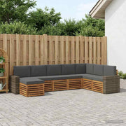 Set di divani da esterno 8 pz Naturale e Antracite 3384728