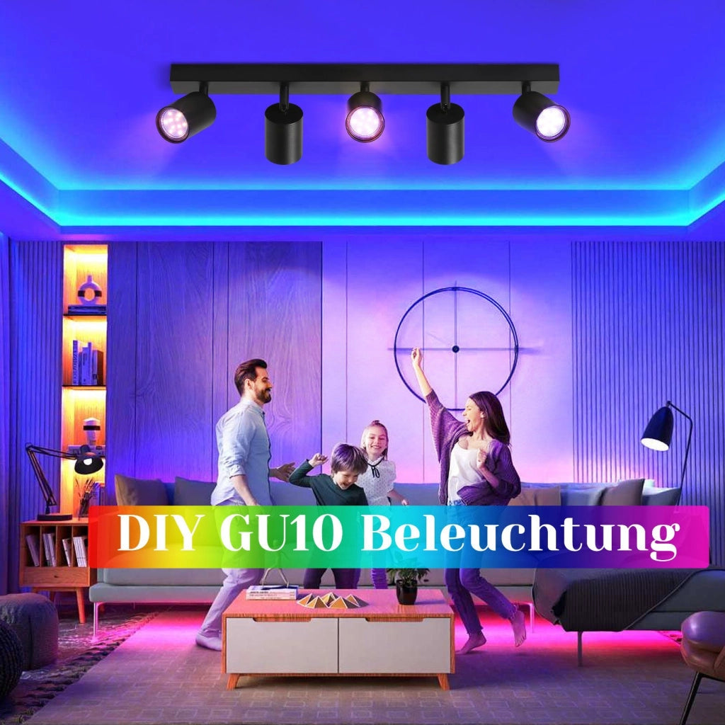 ZMH Faretto da soffitto neri 5 luci GU10 orientabili 330° stile industriale moderno per soggiorno senza lampadine