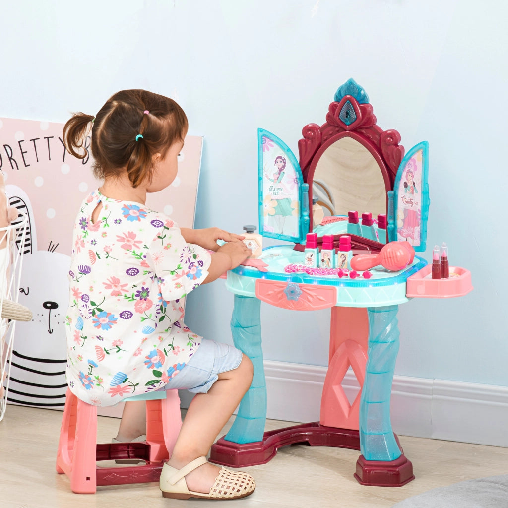 Set Toeletta con Sgabello per Bambini ¨C zephmum ¨C Bianco con Luci e Musica