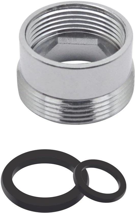 Adattatore di pompa metallico - Adattatore di connettore per rubinetto - Economia d'acqua - Argento - Connettore di rubinetto - Adatto per cucina e bagno - 1 pezzo