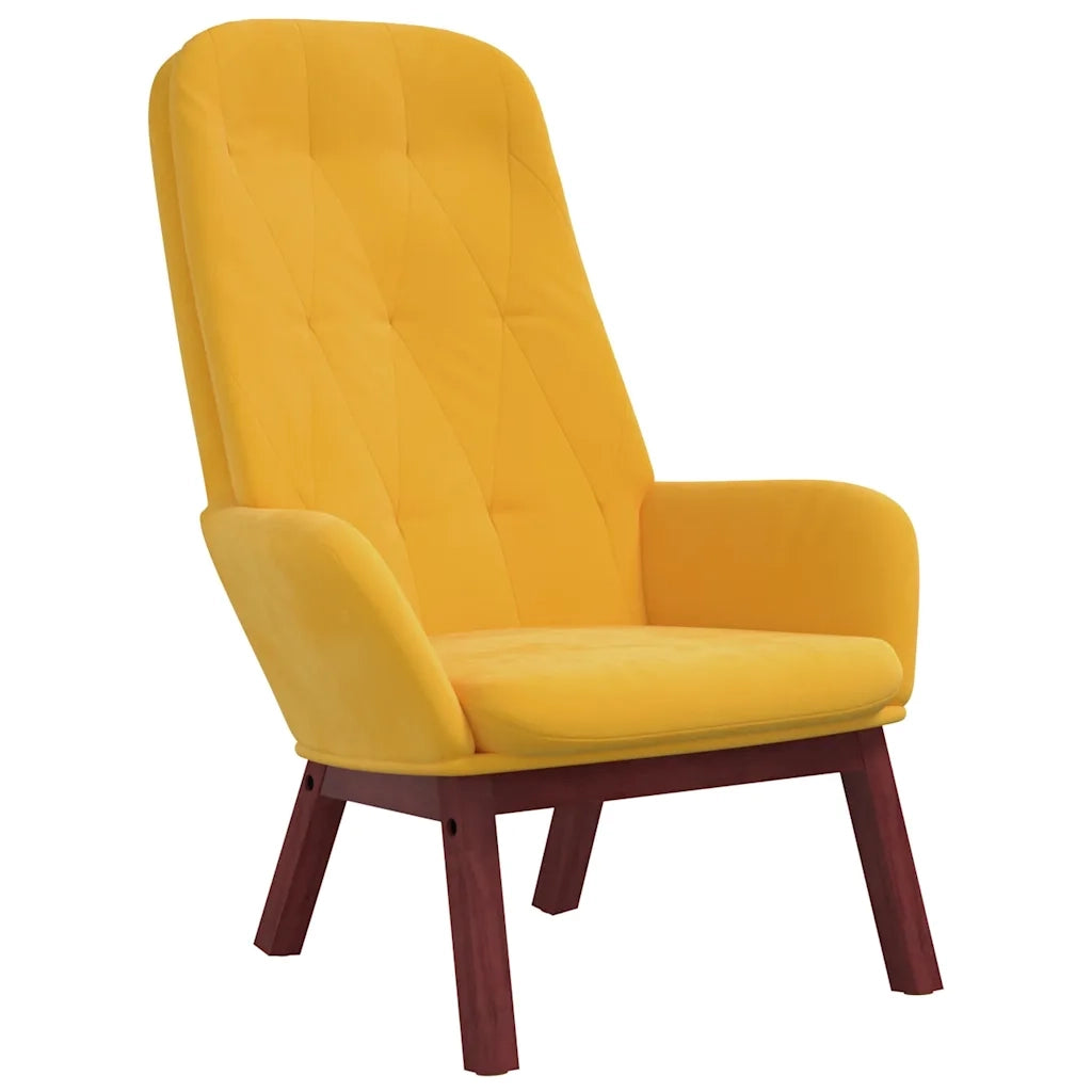 Poltrona Relax Giallo Senape in Velluto 341225