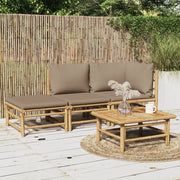 Set Salotto da Giardino 3pz con Cuscini Tortora BambÃ¹cod mxl 76317