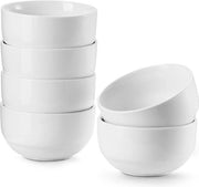Set di dessertiere in ceramica bianca da 300 ml - confezione da 4 pezzi - dessertiere per Natale - piatti per colazione in porcellana - scodelle per snack - scodelle per secondi piatti - servizio per riso - diametro 10 cm