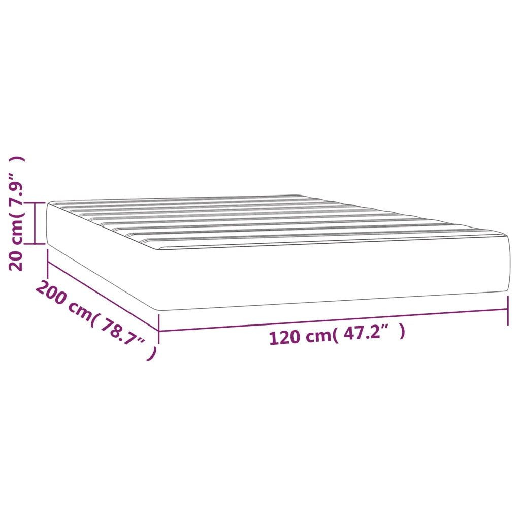 Materasso a Molle-Materasso per letto Grigio 120x200x20 cm in Similpelle
