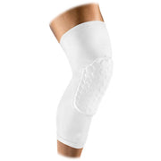 Trade Shop - Ginocchiera Elastica Con Protezione Hex 9mm Paracolpi Sport Compressione Bianco -