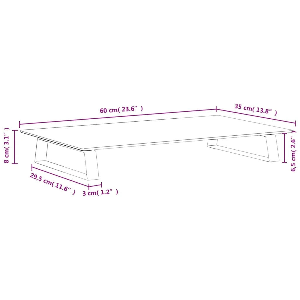 Supporto per monitor mobile da scrivania 60 x 35 x 8 cm vetro temperato e metallo bianco 02_0044898