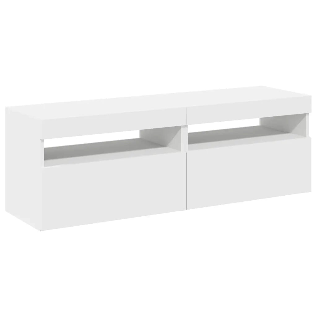 Mobili Porta TV con Luci LED 2 pz Bianchi 60x35x40 cm 804410