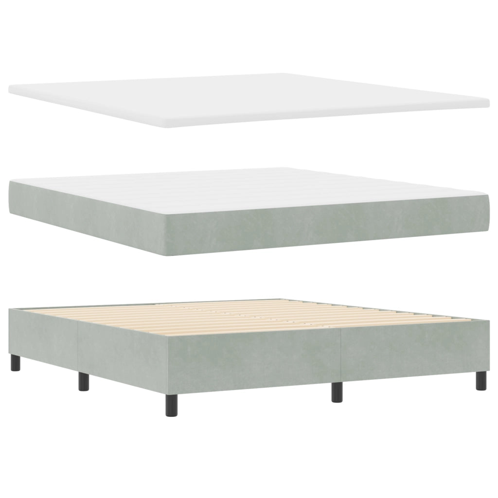 Letto con Rete a Molle Grigio Chiaro 180x200 cm Velluto