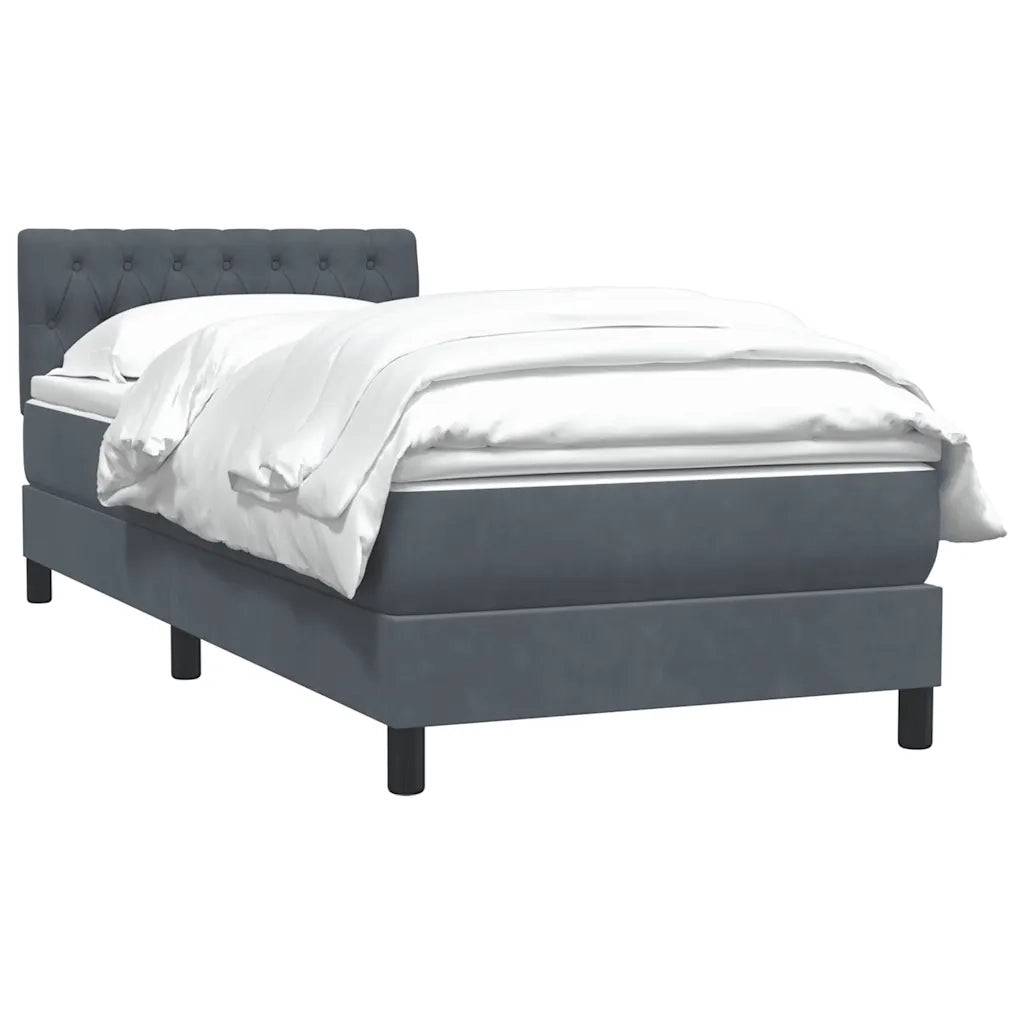 vidaXL Giroletto a Molle con Materasso Grigio Scuro 80x220 cm Velluto
