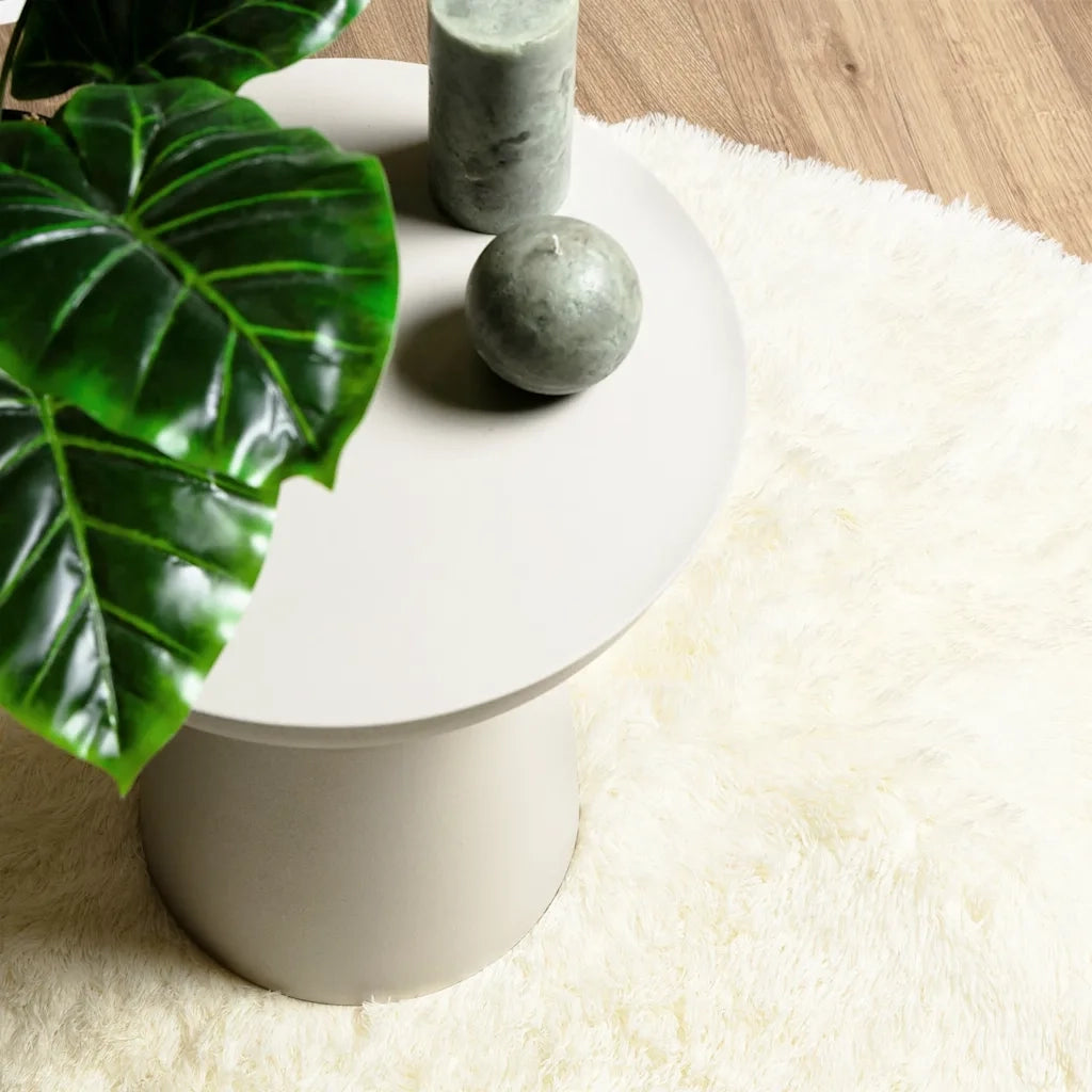 Tappeto Shaggy a Pelo Lungo NAVARRA Crema 100x100 cm poliestere
