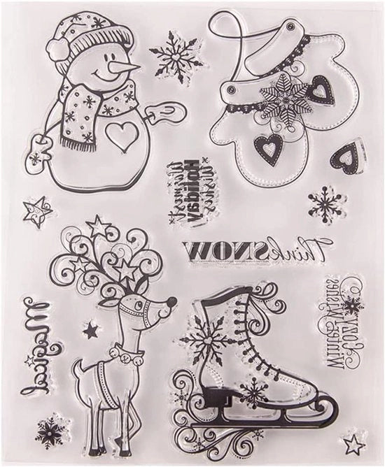 Set di timbri per Natale timbro trasparente timbro in silicone per hobby scrapbooking e creazione di cartoline