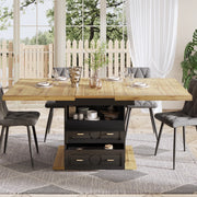 TAVOLO DA PRANZO ALLUNGABILE 110-140x80x75 cm MDF E METALLO NATURALE