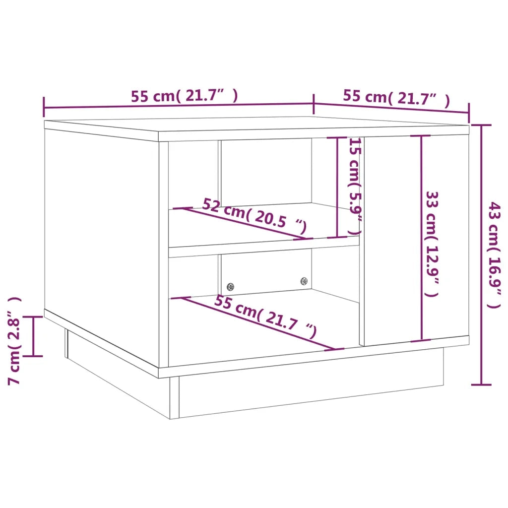 Tavolino da Salotto Grigio Sonoma 55x55x43 cm in Truciolato 813087