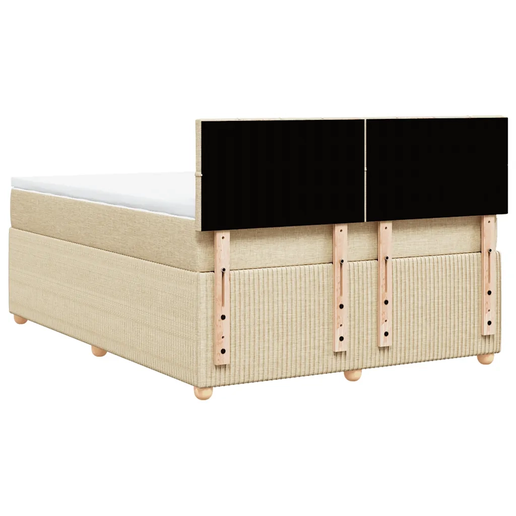 Giroletto a Molle con Materasso Crema 140x19 cm in Tessuto