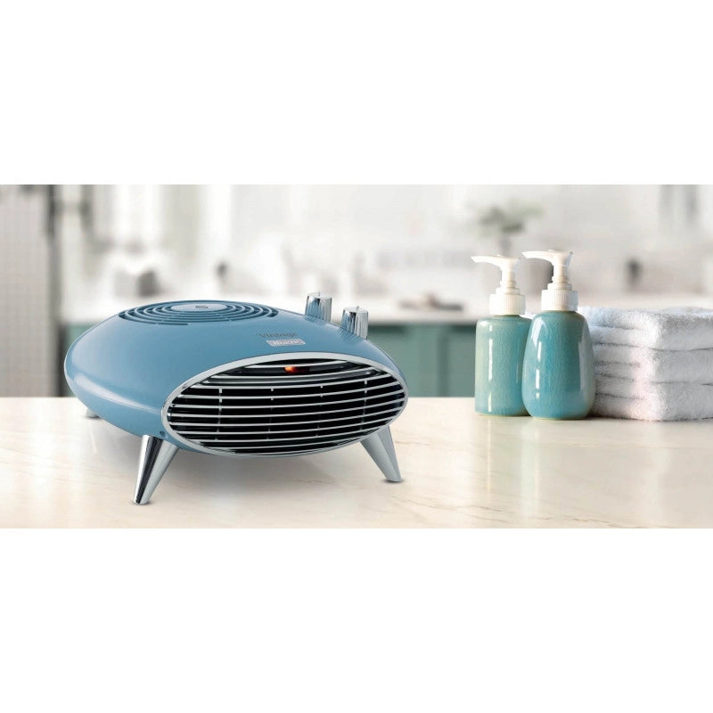Termoventilatore da tavolo 2000W - Stufetta elettrica Celeste - Silenzioso con Termostato