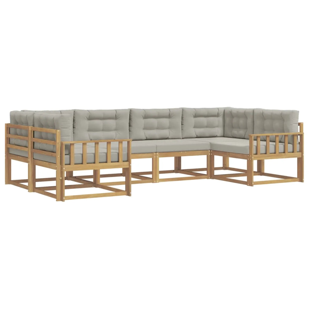 Set di divani da esterno 6 pz Bianco e Grigio Chiaro 3386930