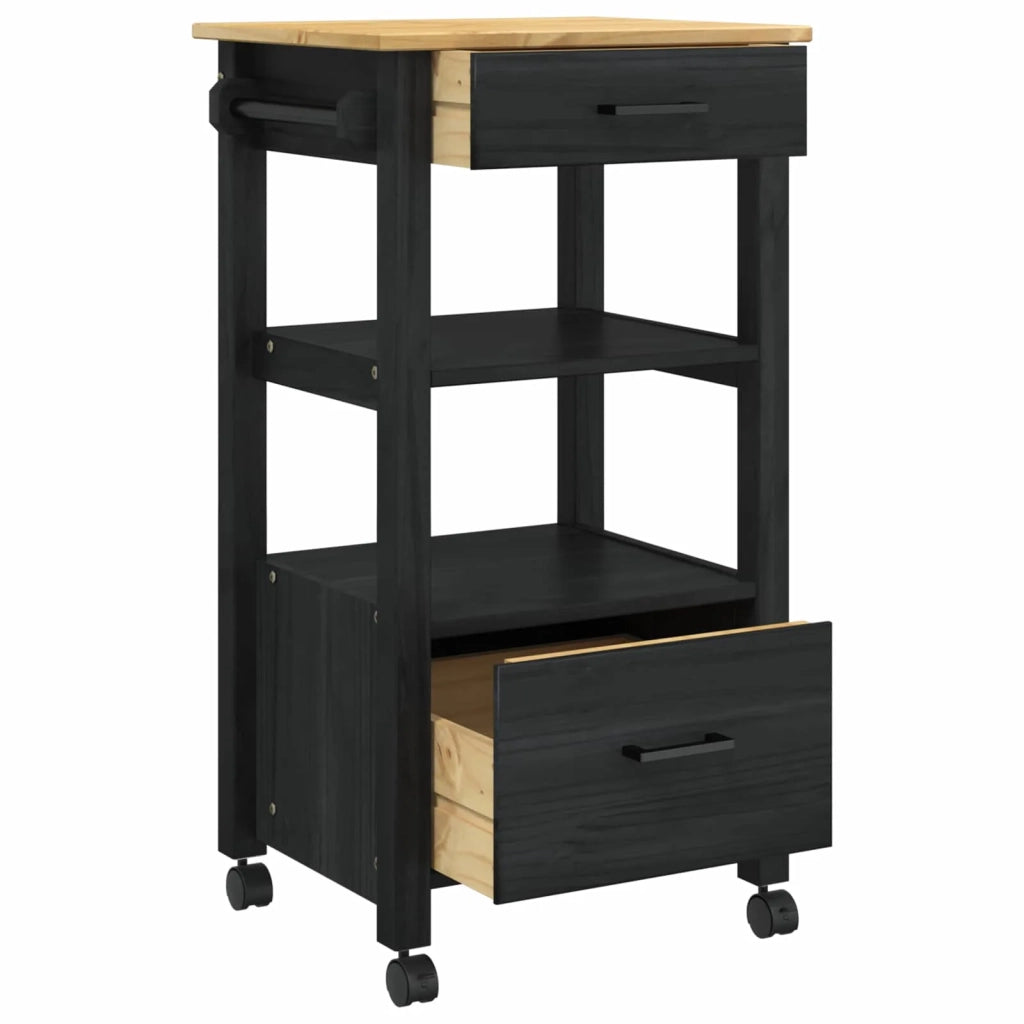 Carrello da Cucina MONZA Nero 48 x 40 x 88,5 cm CFW2785356