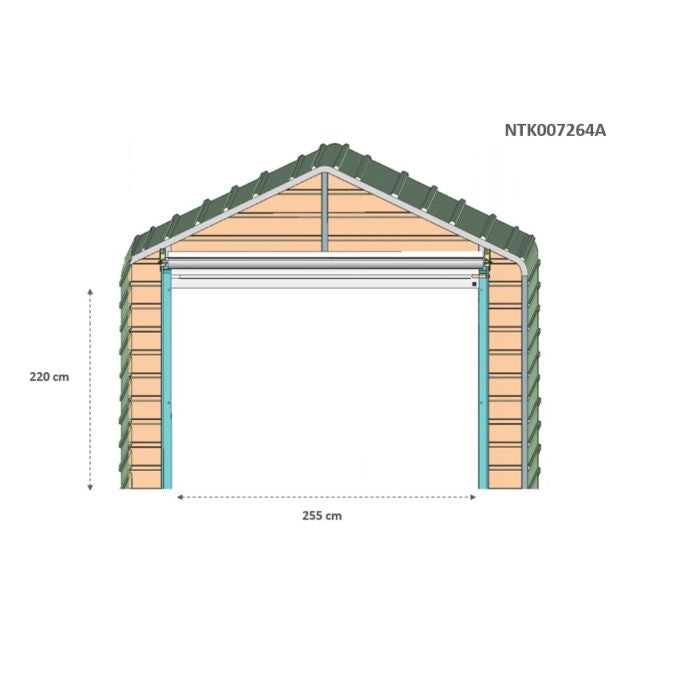 Box container deposito auto lamiera capanno in Acciaio Zincato con doppia saracinesca 666x724cm x h 3,80 m - 810KG - 48.22 mq - LEGNO