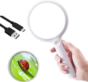 Verglassio Manuale con Luce - 30x Amplificazione e 20 LED Dimmabili per Anziani e Bambini