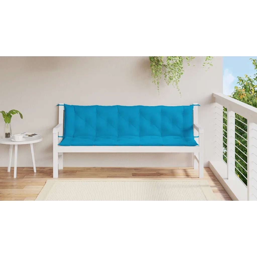 Cuscino per Panca Azzurro 180x(50+50)x7 cm in Tessuto Oxford 315032