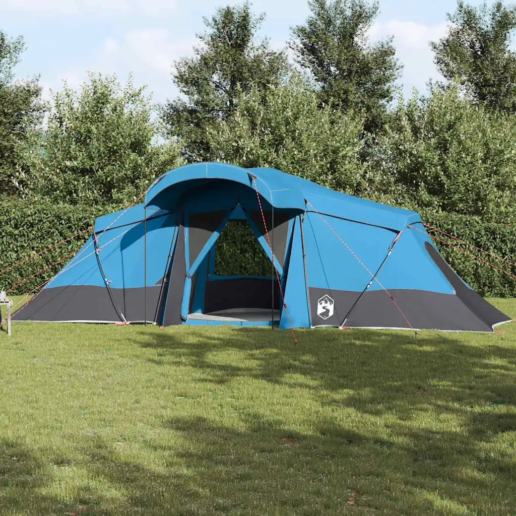 Tenda Familiare con tetto-Tenda da campeggio Blu e Grigio 721 x 335 x 212 cm