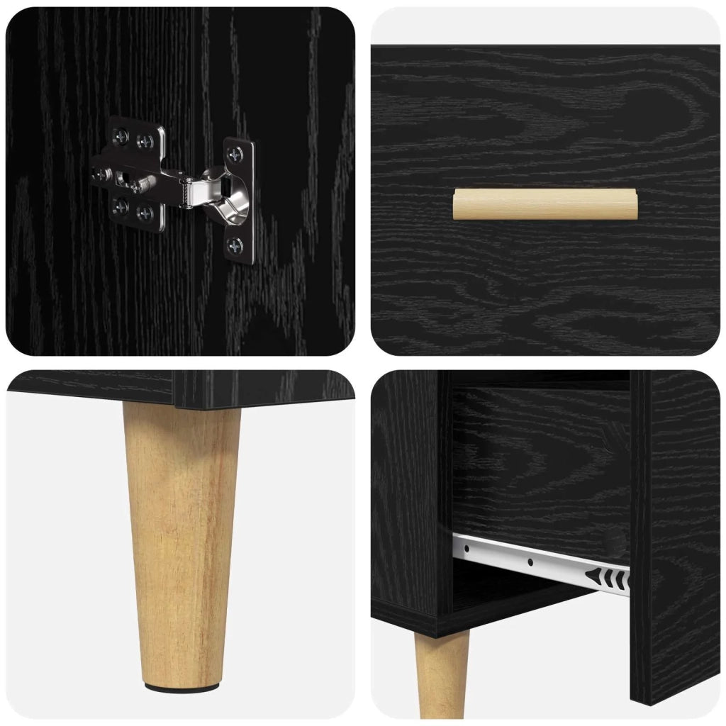 Credenza Rovere nero 34 x 69.5 x 90 cm Legno multistrato 880654
