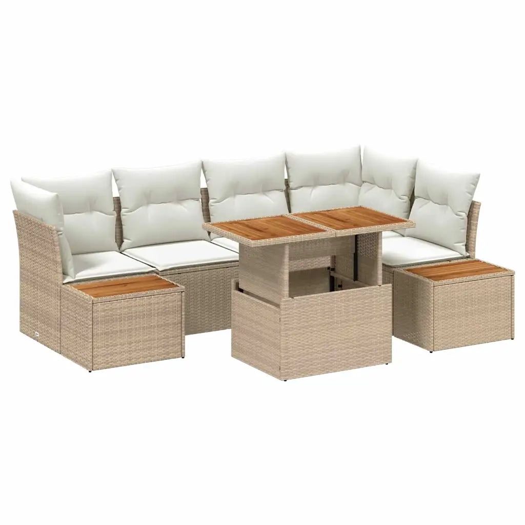 Set Divano da Giardino 10 pcs Beige Poly Rattan 3358840