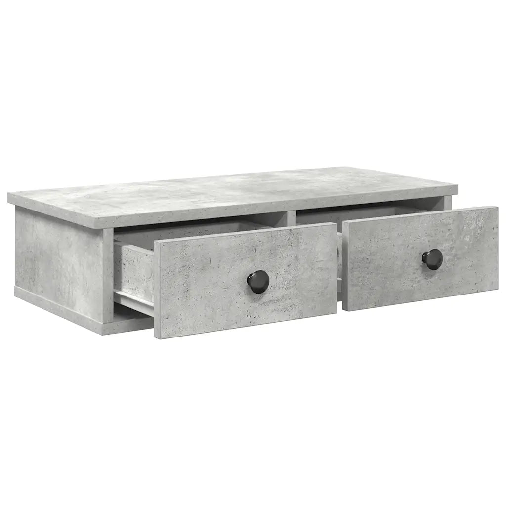vidaXL Scaffale a Parete con Cassetti Grigio 60x28x15 cm in Truciolato