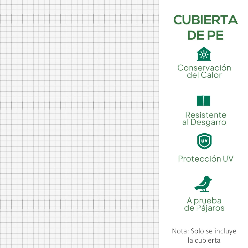Copertura di Ricambio per Serra ¨C Xylo ¨C Polietilene Bianco 3x2x2 m con 6 Finestre