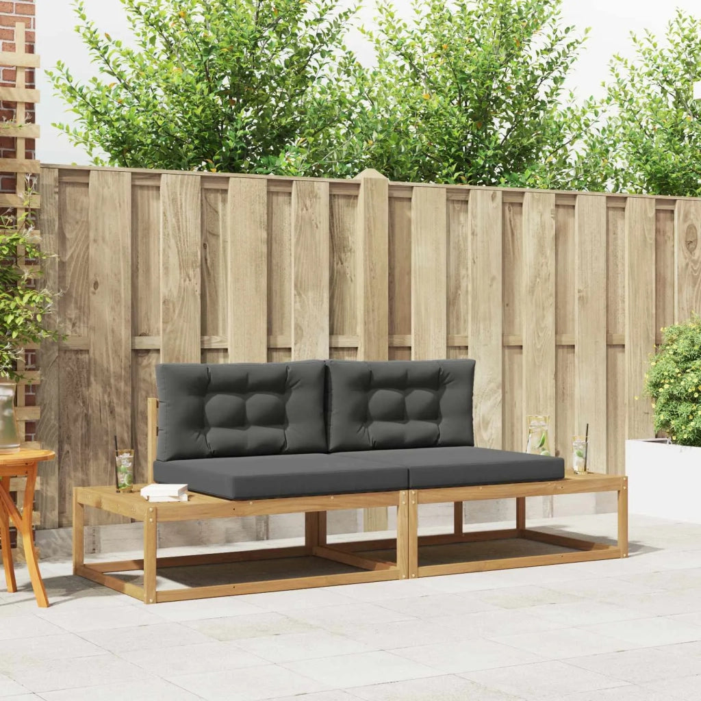 Set di divani da esterno-Sofa da giardino Bianco 230,5 x 83 x 73 cm Poliestere 640531