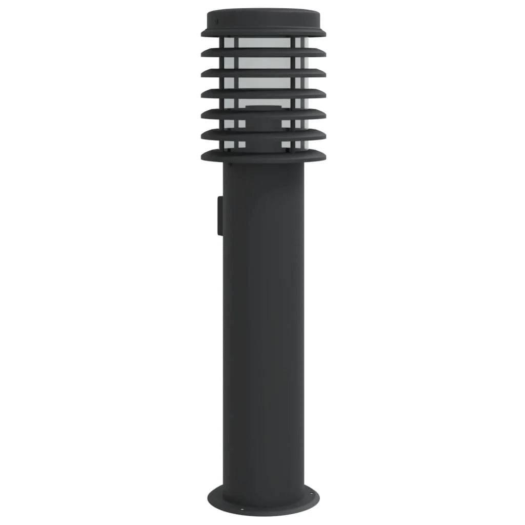 Lampada da terra per esterno con presa 60 cm acciaio inox nero 02_0042530