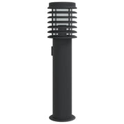 Lampada da terra per esterno con presa 60 cm acciaio inox nero 02_0042530