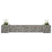 Gabbione Fioriera ad "H" in Filo di Acciaio-Vaso Gabbione in Acciaio 260x40x40 cm