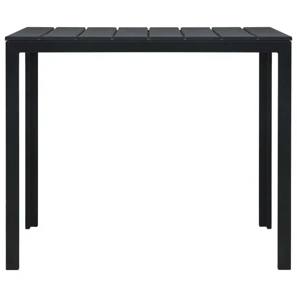 Tavolino da Salotto Nero 78x78x74 cm HDPE Aspetto Legno 47882