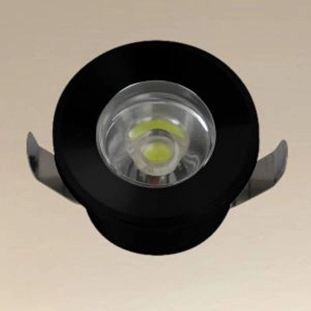 Trade Shop - Faretto 1w Led Incasso A Soffitto Ip20 Nero Mini Spot Segnapassi Luce Naturale 00298 -