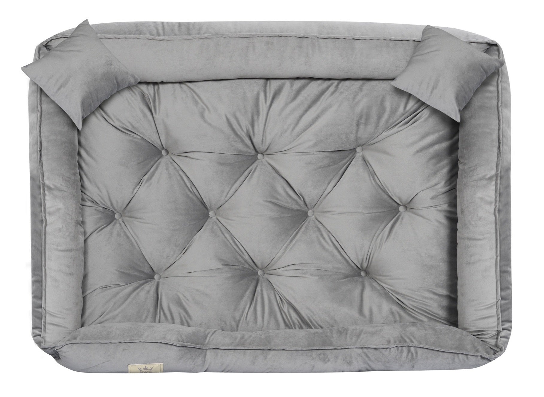 AIO FACTORY Cuccia per cani 115x95 cm in velluto grigio con cuscino impermeabile