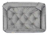 AIO FACTORY Cuccia per cani 115x95 cm in velluto grigio con cuscino impermeabile