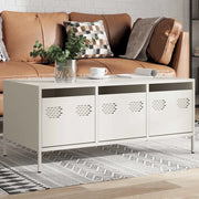 vidaXL Tavolino Bianco 101,5x50x43,5 cm in Acciaio Laminato a Freddo