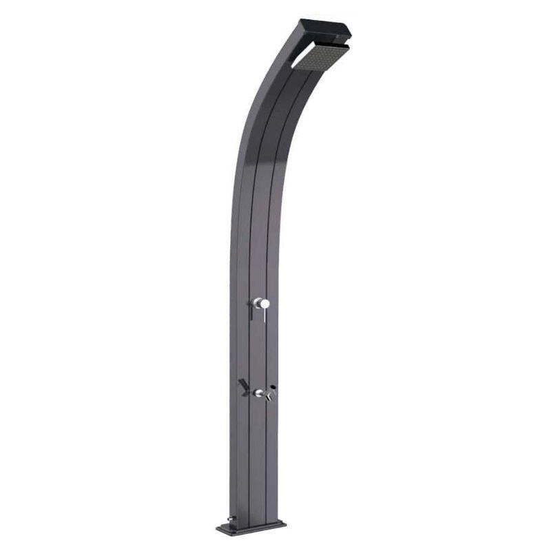 Doccia Solare In Alluminio Spring Top Line Con Miscelatore E Lavapiedi Colore Perla Nera Cv-A120-Tl/7300