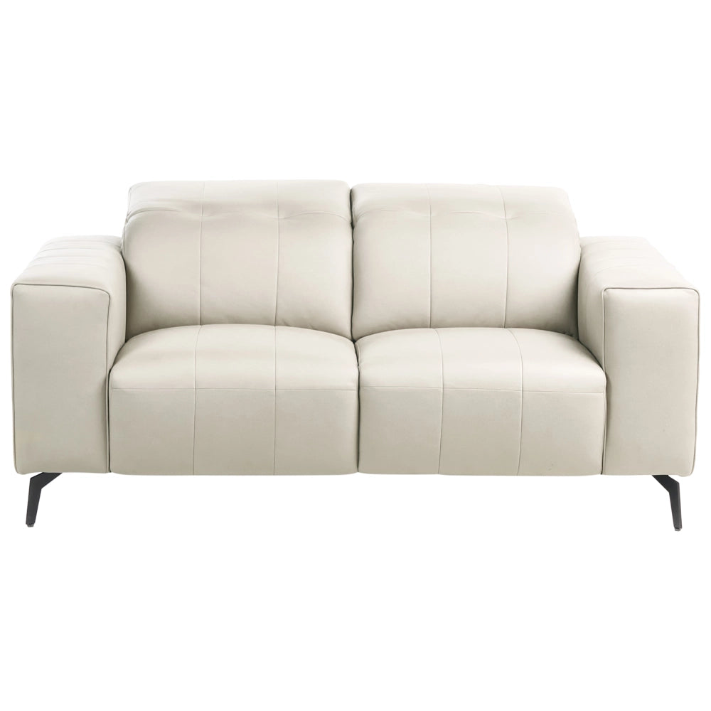 Set moderno per soggiorno in ecopelle Divani e poltrona Divano Poggiatesta regolabile Gambe in metallo Beige chiaro stile moderno