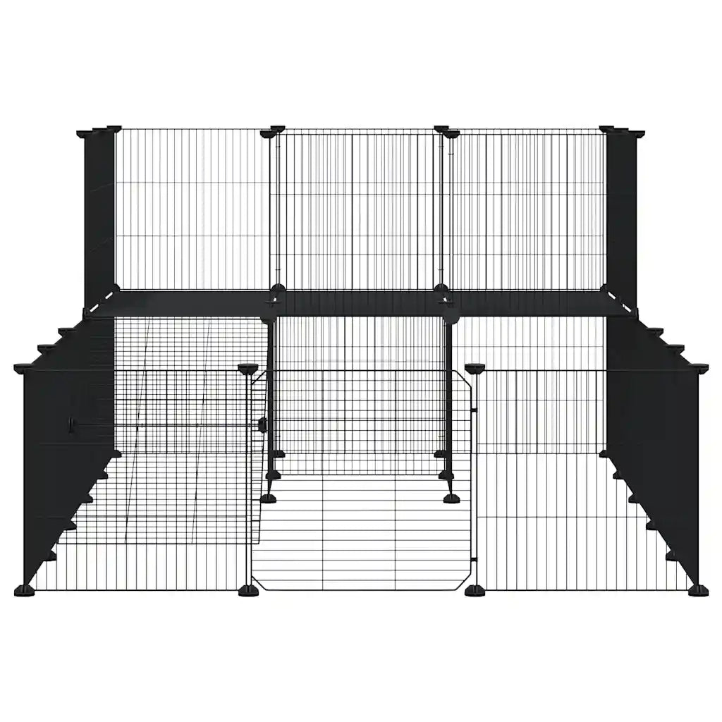 Gabbia per Animali 36 Pannelli con Porta Nera 35x35 cm Acciaio 3114062