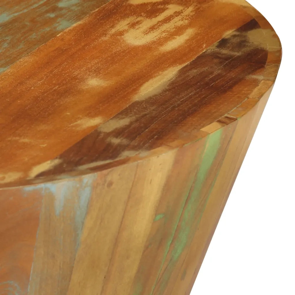 Tavolino da Salotto Ø65x31 cm in Legno Massello di Recupero 328301