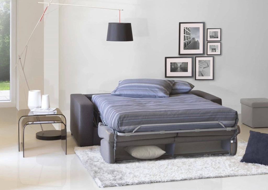 Andymion, Divano Letto 2 Posti Sfoderabile Made in Italy, 200x95 cm Grigio